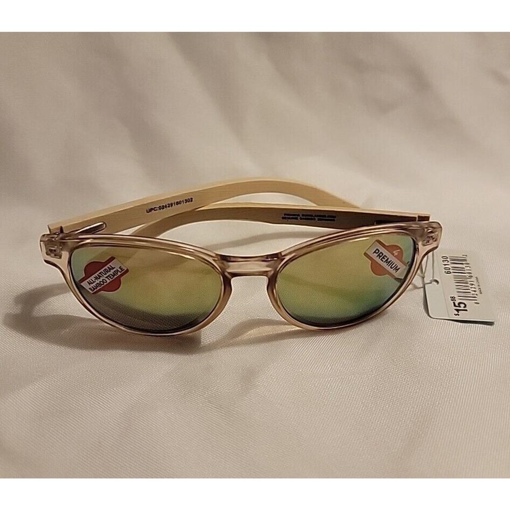 Piranha Premium All Natural Bamboo Temple Womens Sunglasses Mirrored 60130 - Picture 6 of 6